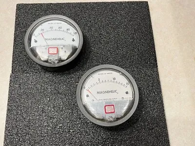 Lot Of 2 DWYER Magnehelic Pressure Gauge 2001-C & 2015-C   0 To 1.0 & 0 To 15.0 • $40