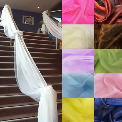 Sheer Organza Fabric Voile Drape Curtain Wedding Fabric 150cm Organdie By Meter • £27.81