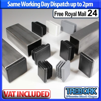 £1.65 • Buy Square & Rectangle Plastic End Caps Tube Inserts Blanking Plugs Stoppers Feet
