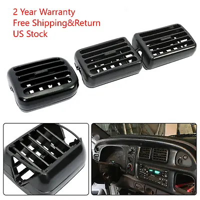 For 1998-2002 Dodge Ram 1500 2500 3500 3PC A/C Air Heater Dash Bezel Vents Black • $10.48