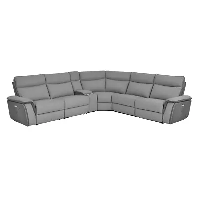 Two Tone Grey Fabric Power Three (3) Recliner Reclining Sectional Furniture • $2699