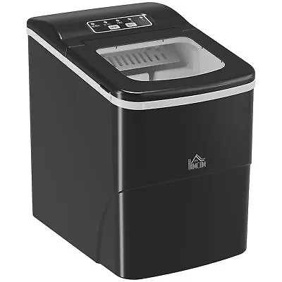 HOMCOM Ice Maker 12kg/24H Production With Scoop Basket For Home Office Black • £84.99