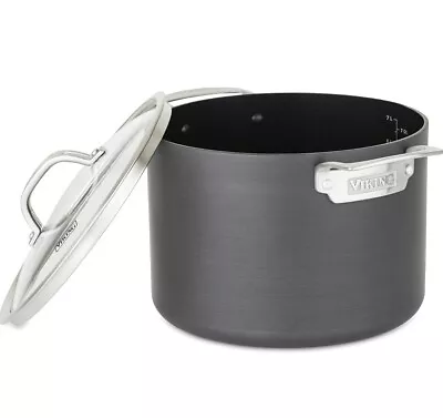 Viking Hard Anodized Nonstick 8 Qt Stock Pot With Lid Black • $99.99