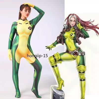 $29.99 • Buy X-MEN Rogue Anna Marie Hero Halloween Party Cosplay Costume Zentai Jumpsuit Gift