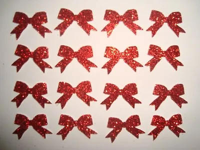 50 Martha Stewart Christmas Red Glitter Ribbon Bow Die Cuts Punches Confetti • $2.50
