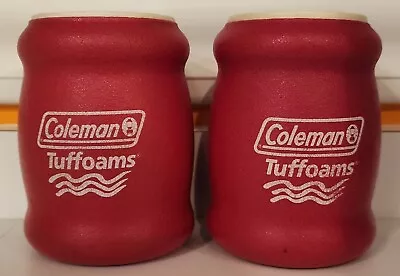 TWO Vintage Coleman Tuffoams Foam Insulated Beer Soda Pop Can Koozies Red EUC • $9.99