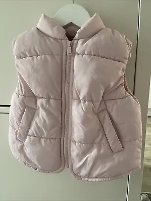 Zara Baby Girl Pink Puffer Gilet 18-24 Months • £15