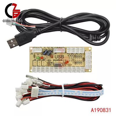 USB Arcade Encoder Zero Delay PC To Joystick 5Pin MAME Sanwa Push Button + Cable • $7.43