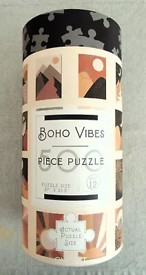 500 XL Piece Puzzle  Boho Vibes  In Cylinder Box Mosaic Moons Counted-Complete • $3.45