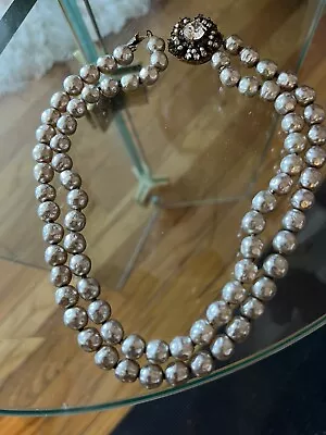 VTG MIRIAM HASKELL Double Strand BAROQUE PEARL NECKLACE-SIGNED AUTHENTIC! • $285