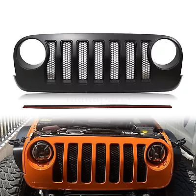 JL Style Front Bumper Hood Grille Grill For Jeep Wrangler JK / JKU 2007-2017 • $129.91