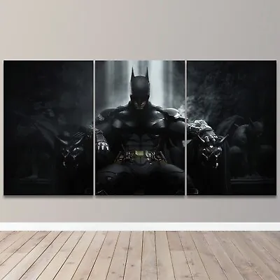 Batman Throne Dark Knight Film 3 Piece Canvas Wall Art Print Poster Home Decor • $24.69