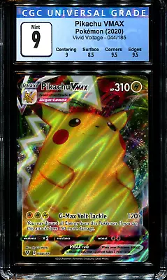 $25 • Buy Pikachu Vmax - 044/185 - CGC 9 Mint - Vivid Voltage - Pokemon - 28196