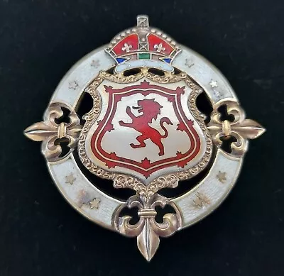 Rare Unusual Enamelled Silver Coat Of Arms Old Antique ? Jewellery Brooch • £0.99