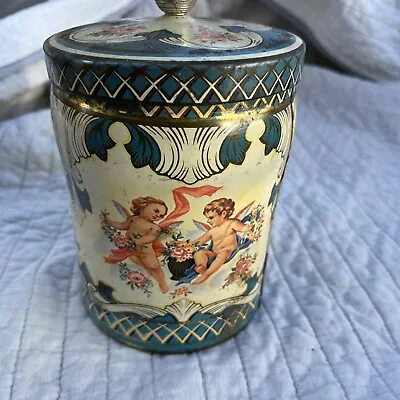 Vintage Murray-Allen Cherubs Metal Tin Canister Confectionary Candy Collectible • $6.99