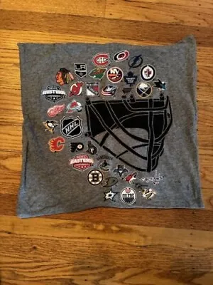 EUC Pottery Barn PB Teen NHL Logo Pillow Cover 18  Gray - Impossible To Find! • $100
