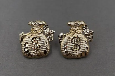 10K Solid Yellow Gold 0.85  Diamond Cut Money Bag Dollar Sign Stud Earring. • $215