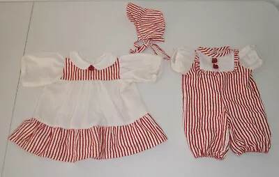 Red & White Stripe Jumper W/ Matching Dress & Hat Fits 18  American Girl Doll • $6.99