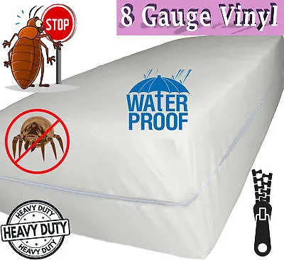 Venice® Superior Heavy 8 Gauge Vinyl Zippered Mattress Cover Water Bed-Bug Proof • $21.98