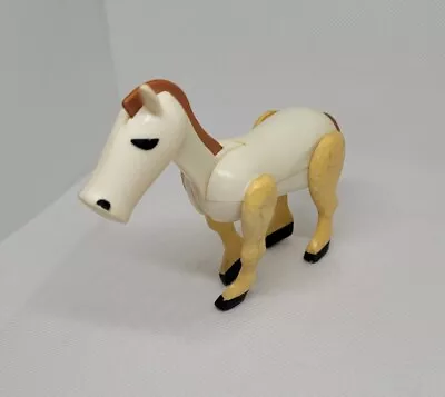 HTF Vintage Fisher Price Little People White/brown Horse For Castle *missing Ear • $15
