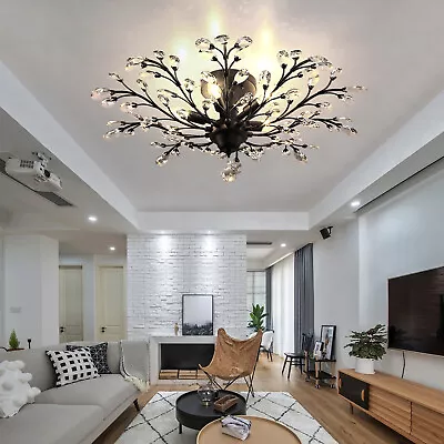 Vintage Branches Crystal Chandelier 5 Light Pendant LampBedroom Ceiling Fixture • $77