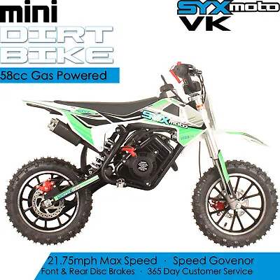 SYX MOTO VK 58cc 4 Stroke Real Moto Engine Gas Powered Powerful Mini Dirt Bike • $449