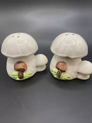 Vintage MCM Anthropomorphic Mushroom Salt & Pepper Shakers • $15