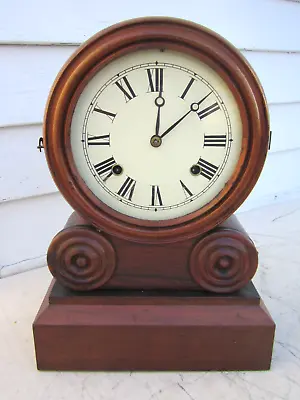 Antique Mantel Clock With Wood Case - 14 1/2  Tall • $185