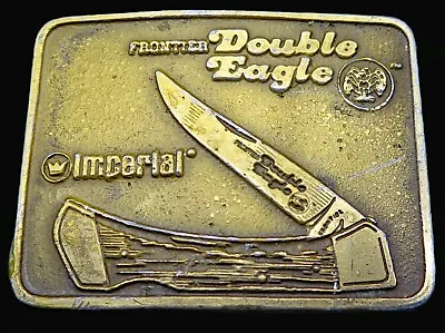 Frontier Double Edge Imperial Knife Vintage Belt Buckle • $17.50