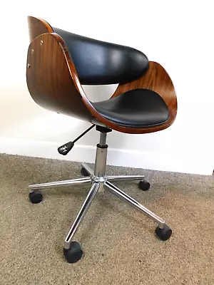 Mid Century Danish Modern Rosewood Style Rolling Office Task Desk Chair HOT • $125.80