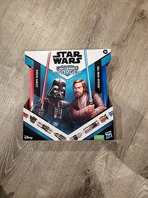 Disney Star Wars Lightsaber Forge Darth Vader Obi Wan Kenobi Set • $68.51