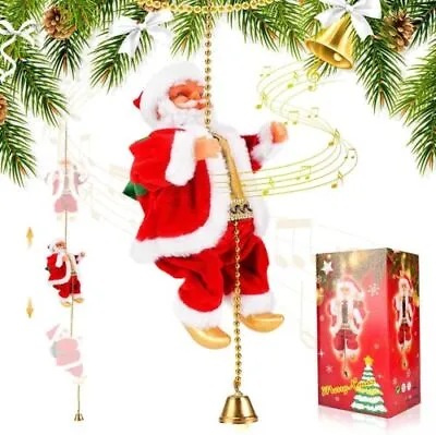 Christmas Electric Santa Claus Climbing Ladder Doll Music Xmas Music Decor Party • £12.59