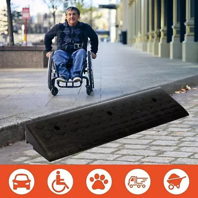 Threshold Ramp Wheelchair Ramp Solid 5 Cm Rise 100 Cm Length Rubber • $96.66