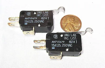 2 X Matsushita SPDT Microswitch Limit Switch 15A 125V AC - 250V Lever AH715479 J • $6.74