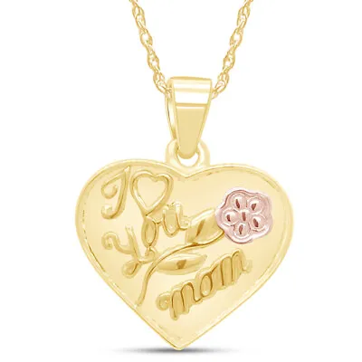 I Love You Mom Heart Charm Pendant 18  Necklace 925 Sterling Silver • $64.39