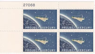 STAMP US SCOTT 1193  Project Mercury  4 CENT  1962 MNH PB OF 4 UL - A • $4.79