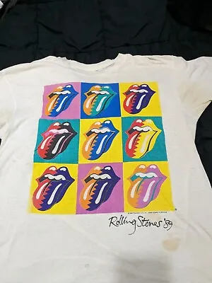 Vintage Rolling Stones Shirt 1989 North American Tour Single Stitch 80s XL Soft • $100