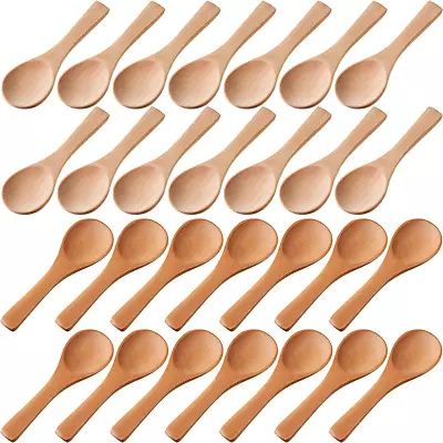 30 Pieces Small Wooden Spoons Mini Nature Wooden Spoons For Jars Mini Tasting Sp • $14.70