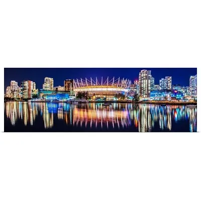 BC Place Stadium And Vancouver Skyline Poster Art Print Skyline Home Decor • $54.99