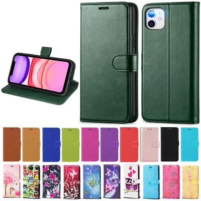 Case For IPhone 15 14 13 12 11 PRO MAX XR X 8 7 SE PU Leather Flip Wallet Cover • £3.49