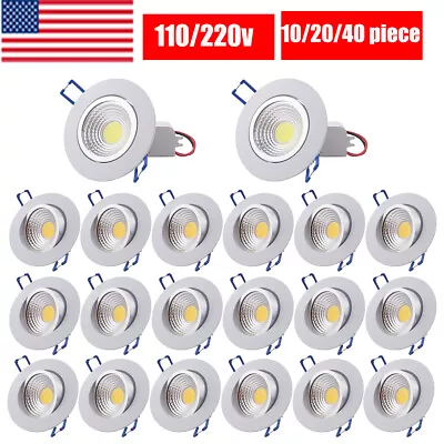 20-40PC 7W/9W/12W COB LED Chip Dimmable Recessed Ceiling Light Spotlight US • $39.75