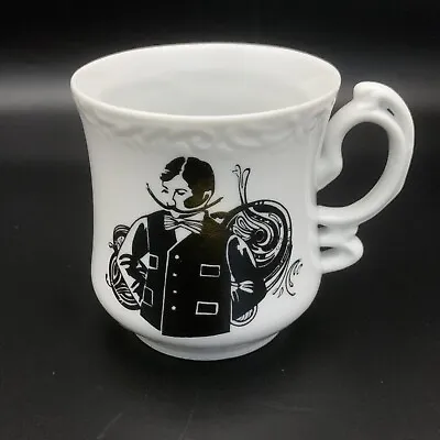 Vintage Mustache Guard Coffee Mug Tea Cup Depicting Dapper Dali Mustache Man • $25