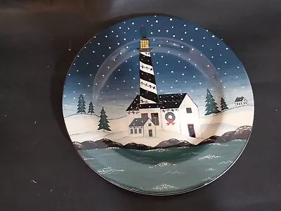 Warren Kimble Home For The Holidays Salad Plate By Sakura Lighthouse Motif • $19.79