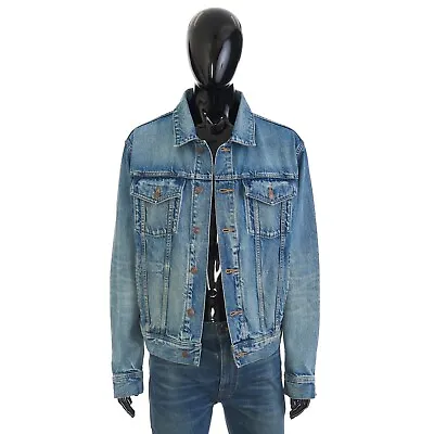 CELINE 1190$ Blue Trucker Jeans Jacket - Denim • $760.75