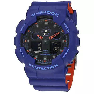 Casio Men's Watch G-Shock Ana-Digi Dial Blue Resin Strap Dive GA100L-2A • $77.40