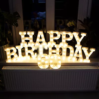 LED Light Up Letters Numbers 22cm A-Z 0-9 Birthday Party Celebration Stand Hang • £4.99