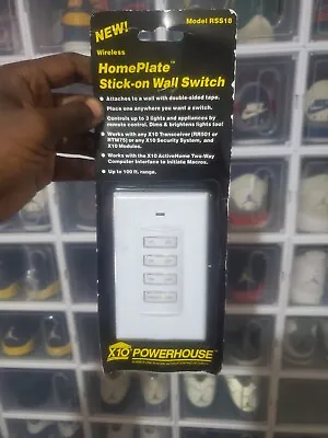 New X10 Powerhouse Wireless HomePlate Stick-On Wall Switch Model RSS18 NIP • $9.99