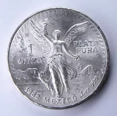 1982 Mo 1 Onza Mexico Libertad Plata Pura 1 Oz .999 Fine Silver Coin • $40