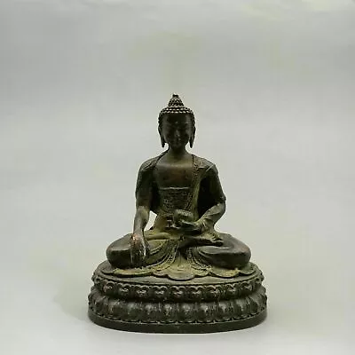 Chinese Tibet Buddha Bronze Statue Shakyamuni Buddha Statue Old Copper Statue • $25.99