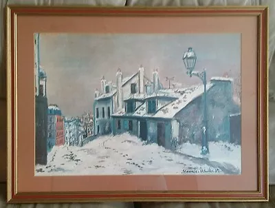  Maurice Utrillo Large  Print Framed Paris Montmartre Corner Winter Scene • $48.71